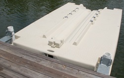 Modular floating dock anchorage from M&M Dock King Inc, Pipe brackets, dock pile hoops, chain anchors